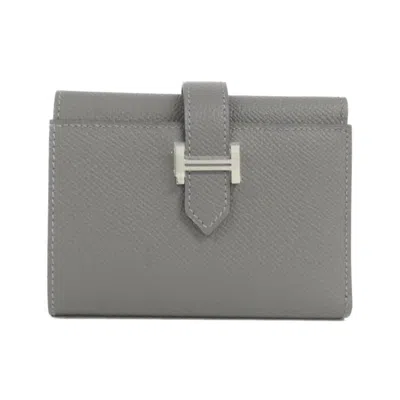 Pre-owned Hermes Gray Epsom Leather Wallet (bi-fold) ()