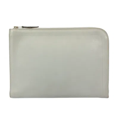 Pre-owned Hermes Gray Leather Clutch Bag Document Case ()