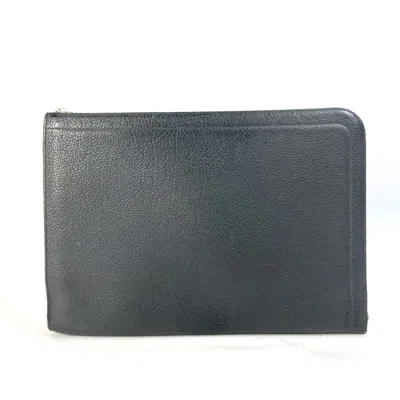 Pre-owned Hermes Gray Leather Clutch Bag ()
