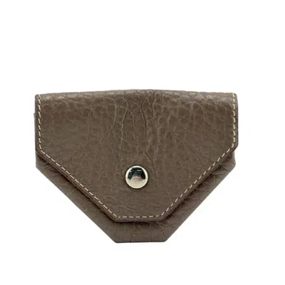 Pre-owned Hermes Gray Leather Coin Purse/coin Case ()