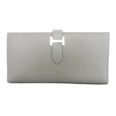Pre-owned Hermes Gray Long Wallet (bi-fold) ()