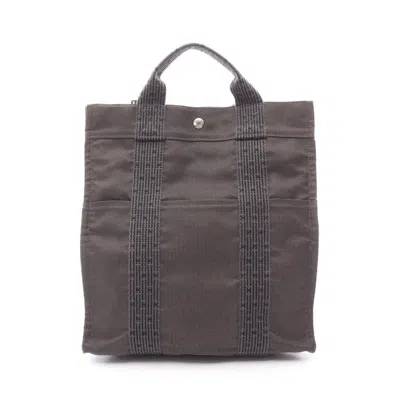 Pre-owned Hermes Gray Nylon Canvas Backpack Handbag ()