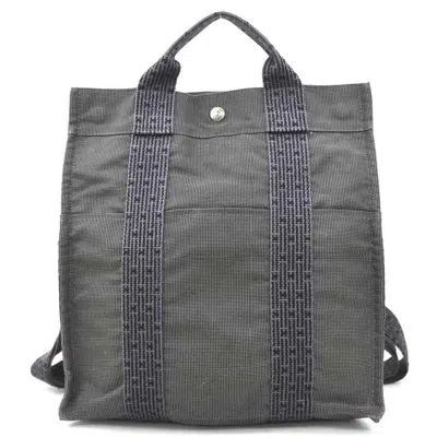 Pre-owned Hermes Gray Nylon Canvas Backpack ()