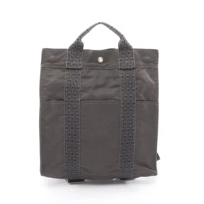 Pre-owned Hermes Gray Nylon Canvas Backpack ()