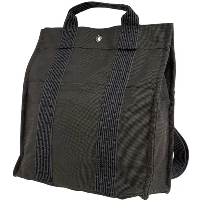 Pre-owned Hermes Gray Nylon Canvas Backpack ()