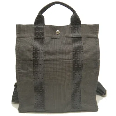 Pre-owned Hermes Gray Nylon Canvas Backpack ()