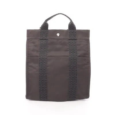 Pre-owned Hermes Gray Nylon Canvas Canvas Backpack Handbag ()