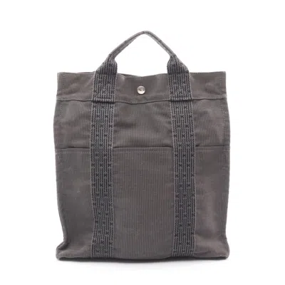 Pre-owned Hermes Gray Nylon Canvas Canvas Backpack Handbag ()