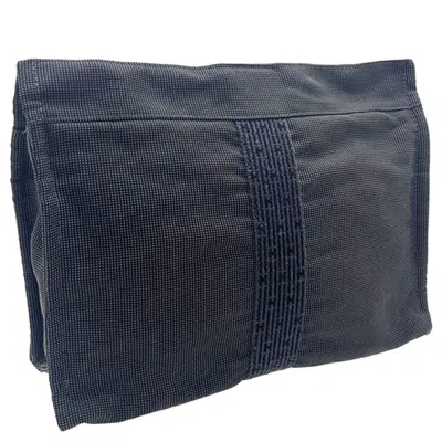 Pre-owned Hermes Gray Nylon Canvas Clutch Bag Pouch ()