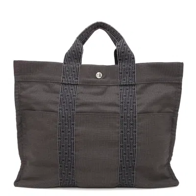 Pre-owned Hermes Gray Nylon Canvas Handbag Tote Bag ()