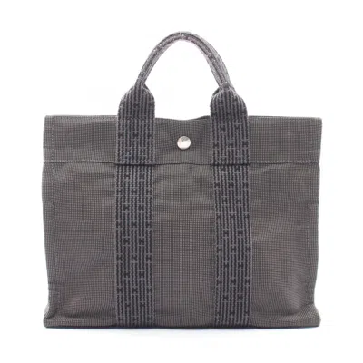 Pre-owned Hermes Gray Nylon Canvas Handbag Tote Bag ()