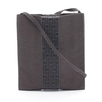 Pre-owned Hermes Gray Nylon Canvas Pochette Shoulder Bag ()