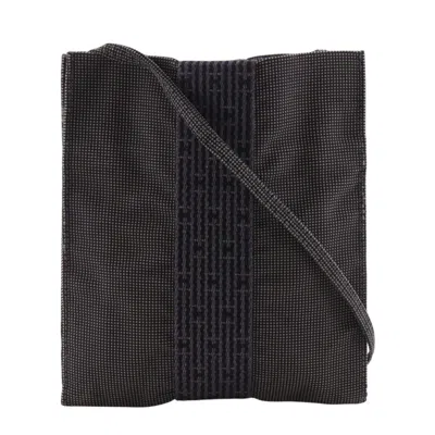 Pre-owned Hermes Gray Nylon Canvas Pochette Shoulder Bag ()