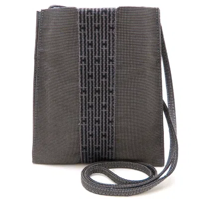 Pre-owned Hermes Gray Nylon Canvas Pochette Shoulder Bag ()