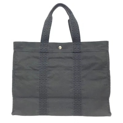 Pre-owned Hermes Gray Nylon Canvas Tote Bag ()