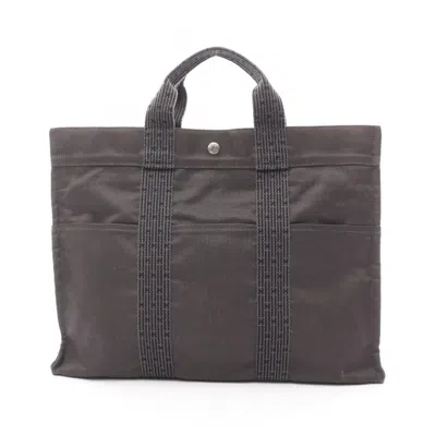 Pre-owned Hermes Gray Nylon Canvas Tote Bag ()