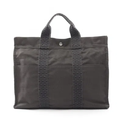 Pre-owned Hermes Gray Nylon Canvas Tote Bag ()