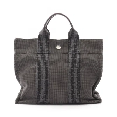 Pre-owned Hermes Gray Nylon Canvas Tote Bag ()