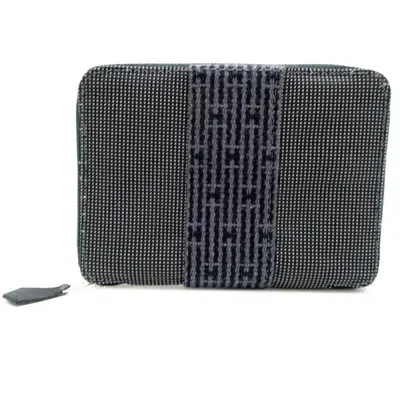 Pre-owned Hermes Gray Polyester Polyamide Wallet (bi-fold) ()