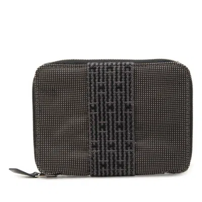 Pre-owned Hermes Gray Polyester Polyamide Wallet (bi-fold) ()