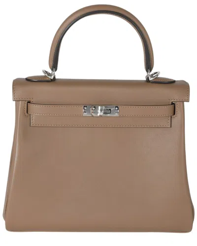 Pre-owned Hermes Hermès Gray Togo Retourne Kelly 28 Phw (authentic Pre-loved)