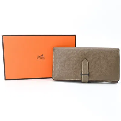 Pre-owned Hermes Grayish Epsom Leather Coin Purse/coin Case ()
