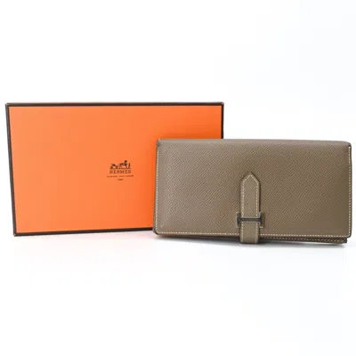 Pre-owned Hermes Grayish Epsom Leather Coin Purse/coin Case ()