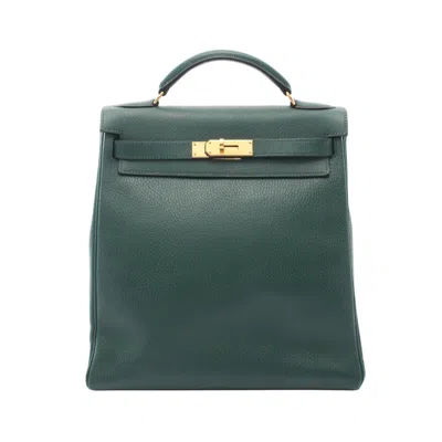 Pre-owned Hermes Green Ardennes Leather Backpack Handbag ()