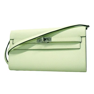 Pre-owned Hermes Green Epsom Leather Chain/shoulder Wallet ()