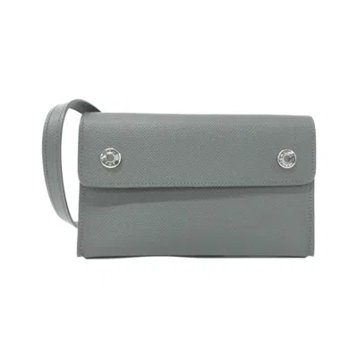 Pre-owned Hermes Green Epsom Leather Chain/shoulder Wallet ()