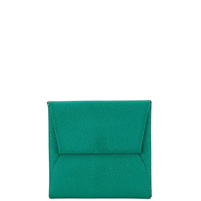 Pre-owned Hermes Green Epsom Leather Coin Purse/coin Case ()
