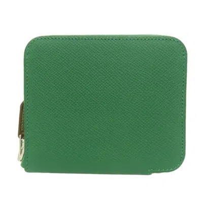 Pre-owned Hermes Green Epsom Leather Coin Purse/coin Case ()
