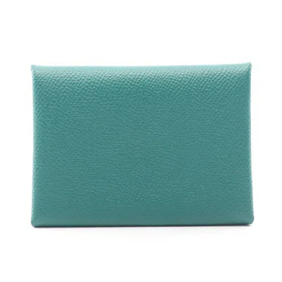 Pre-owned Hermes Green Epsom Leather Coin Purse/coin Case ()