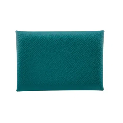 Pre-owned Hermes Green Epsom Leather Coin Purse/coin Case ()
