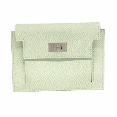 Pre-owned Hermes Green Epsom Leather Coin Purse/coin Case ()