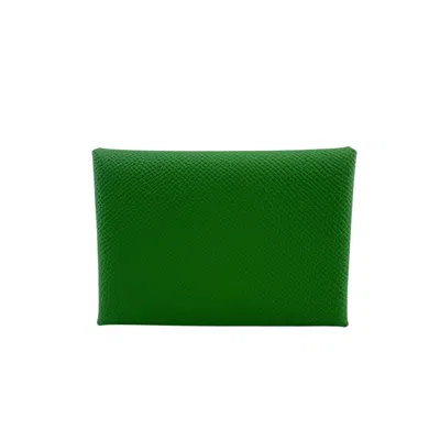 Pre-owned Hermes Green Epsom Leather Coin Purse/coin Case ()