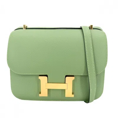 Pre-owned Hermes Green Epsom Leather Pochette Shoulder Bag ()