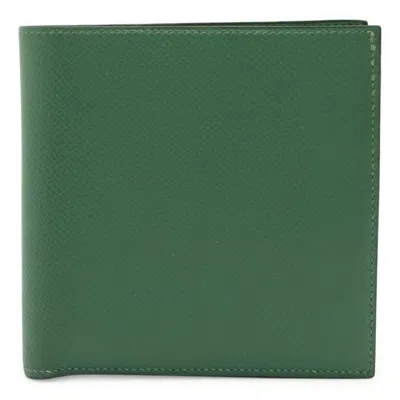 Pre-owned Hermes Green Epsom Leather Wallet (bi-fold) ()