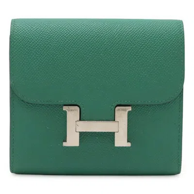 Pre-owned Hermes Green Epsom Leather Wallet (bi-fold) ()