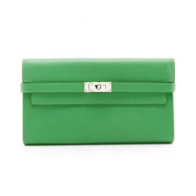 Pre-owned Hermes Green Epsom Leather Wallet (bi-fold) ()
