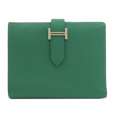 Pre-owned Hermes Green Epsom Leather Wallet (bi-fold) ()