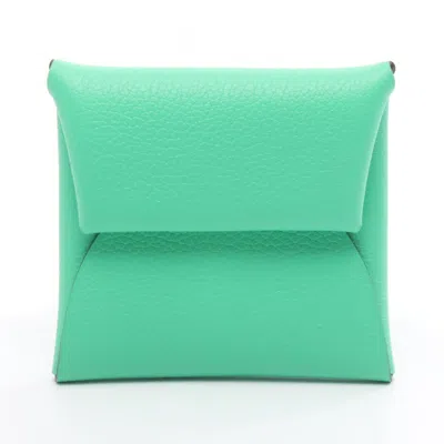 Pre-owned Hermes Green Evercalf Leather Leather Coin Purse/coin Case ()
