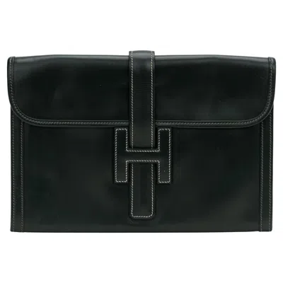 Pre-owned Hermes Hermès Green Jige Clutch Box Calf