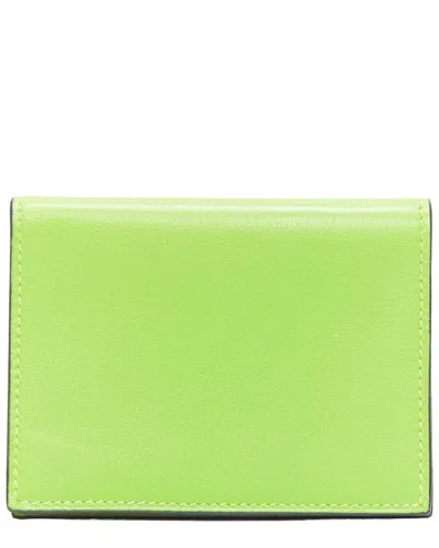 Pre-owned Hermes Hermès Green Leather Bifold Card Holder (authentic Pre-loved)