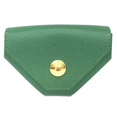 Pre-owned Hermes Green Leather Coin Purse/coin Case ()
