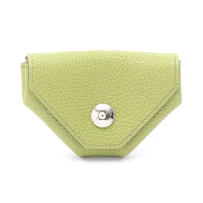 Pre-owned Hermes Green Leather Coin Purse/coin Case ()