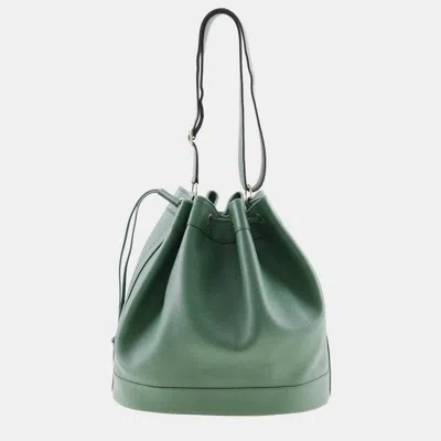 Pre-owned Hermes Green Leather Gulliver Market Bag