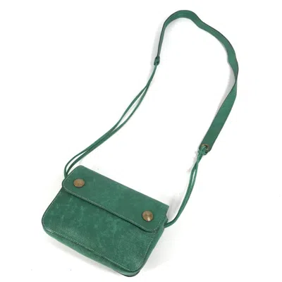 Pre-owned Hermes Green Leather Pochette Shoulder Bag ()