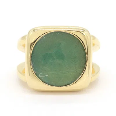Pre-owned Hermes Green Metal Band Ring ()