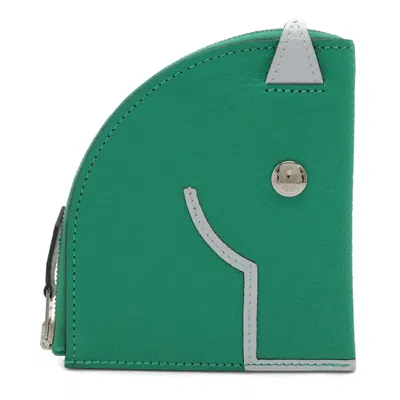 Pre-owned Hermes Green Mint Green Chevre Leather Coin Purse/coin Case ()